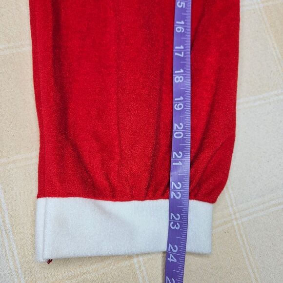 Katz Vintage 70's Embroidered Strawberries Christmas Red Zip Front Robe Size XL - Picture 12 of 12